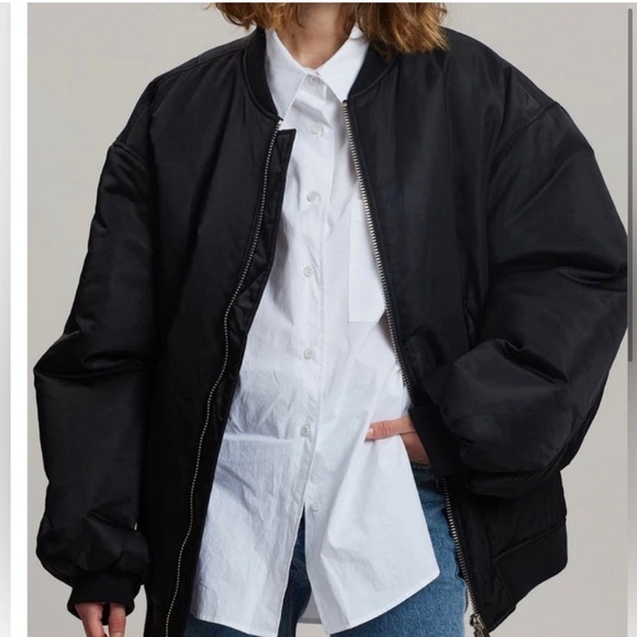 WILFRED FREE AVIATION BOMBER woman’s black jacket. 3 (MED/L) - Picture 2 of 11